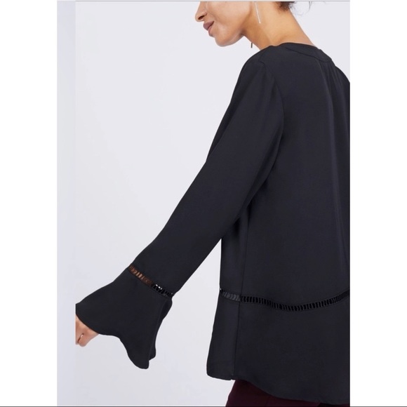 Philosophy Ladder Trim Bell Sleeve Top in Black XXL - Picture 2 of 10